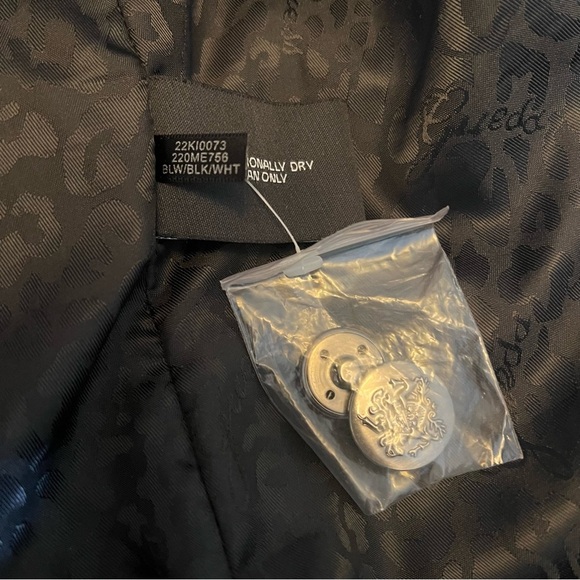 GUESS Wool-Blend Tweed Double Breasted Coat Size Medium - Picture 13 of 13